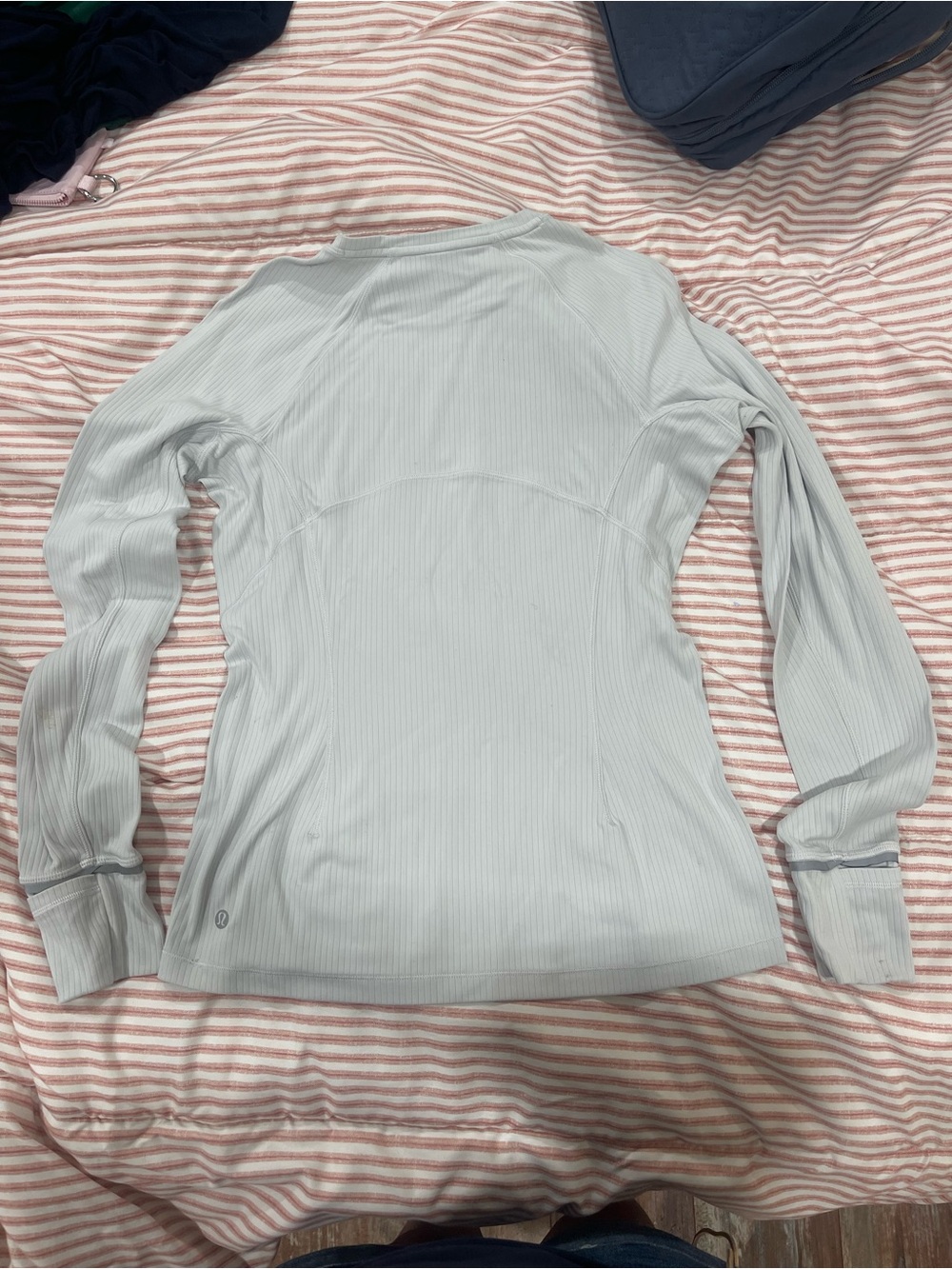 lululemon athletica Light Gray Ribbed Long-Sleeve Top